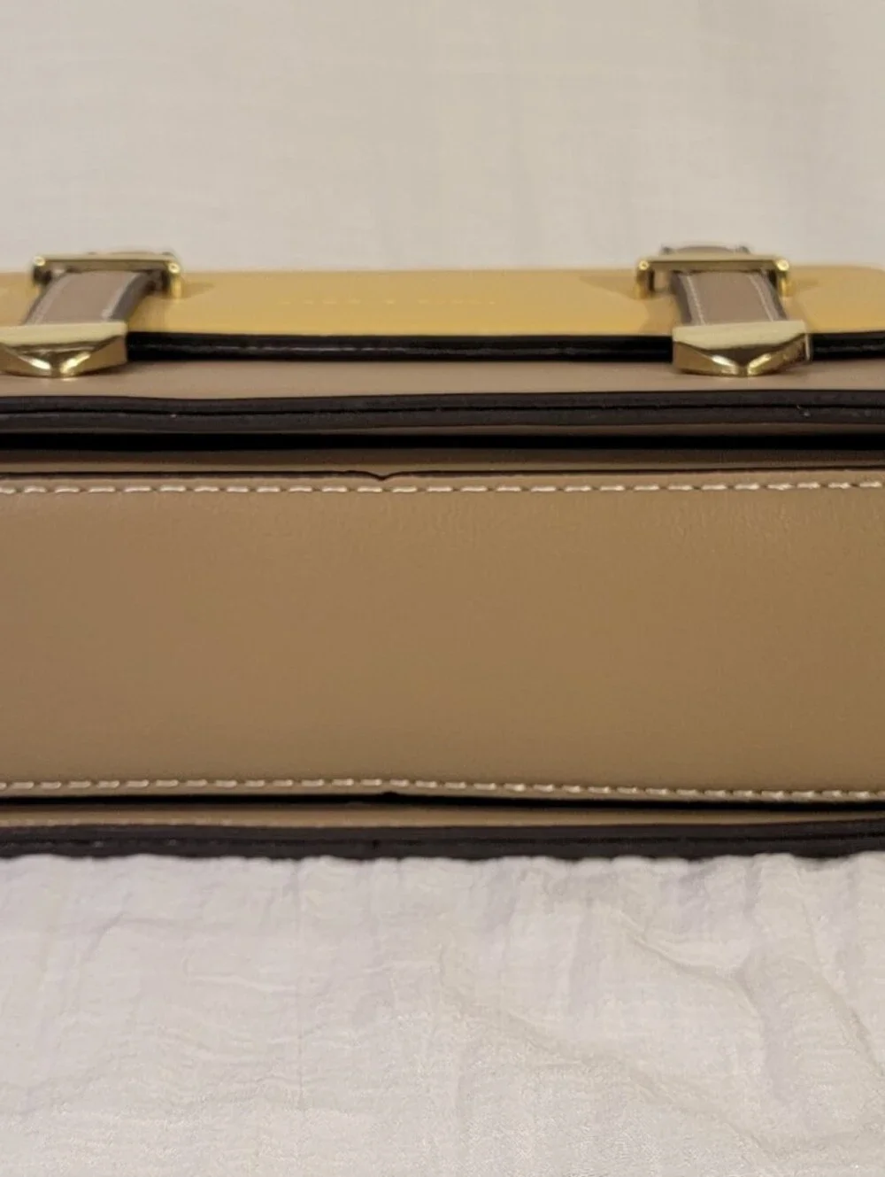 Robo & Tifeni Yellow And Khaki Mini Top Handle Crossbody Bag NWT
